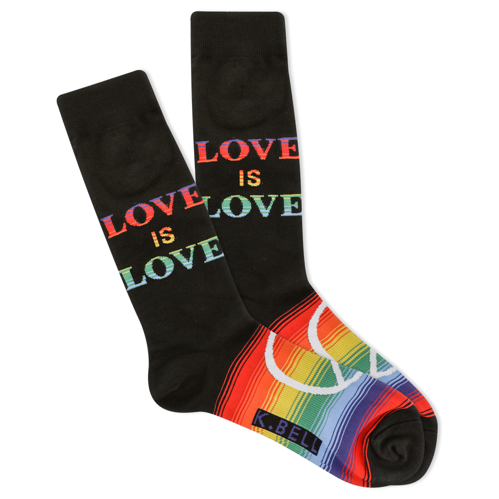K.Bell Men's Love Is Love Crew Sock