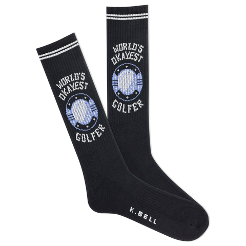 K.Bell Men's World's Okayest Golfer Crew Sock